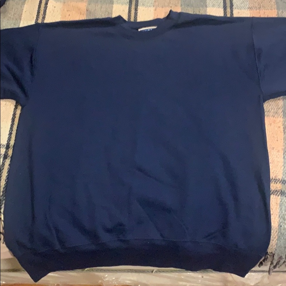 A dark blue sweater